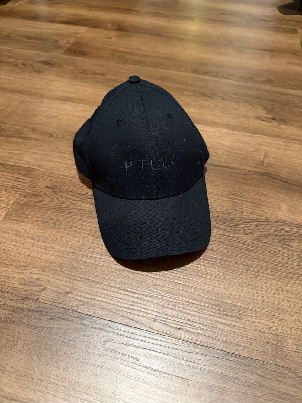 P'tula Black Embroidered Logo Baseball Hat